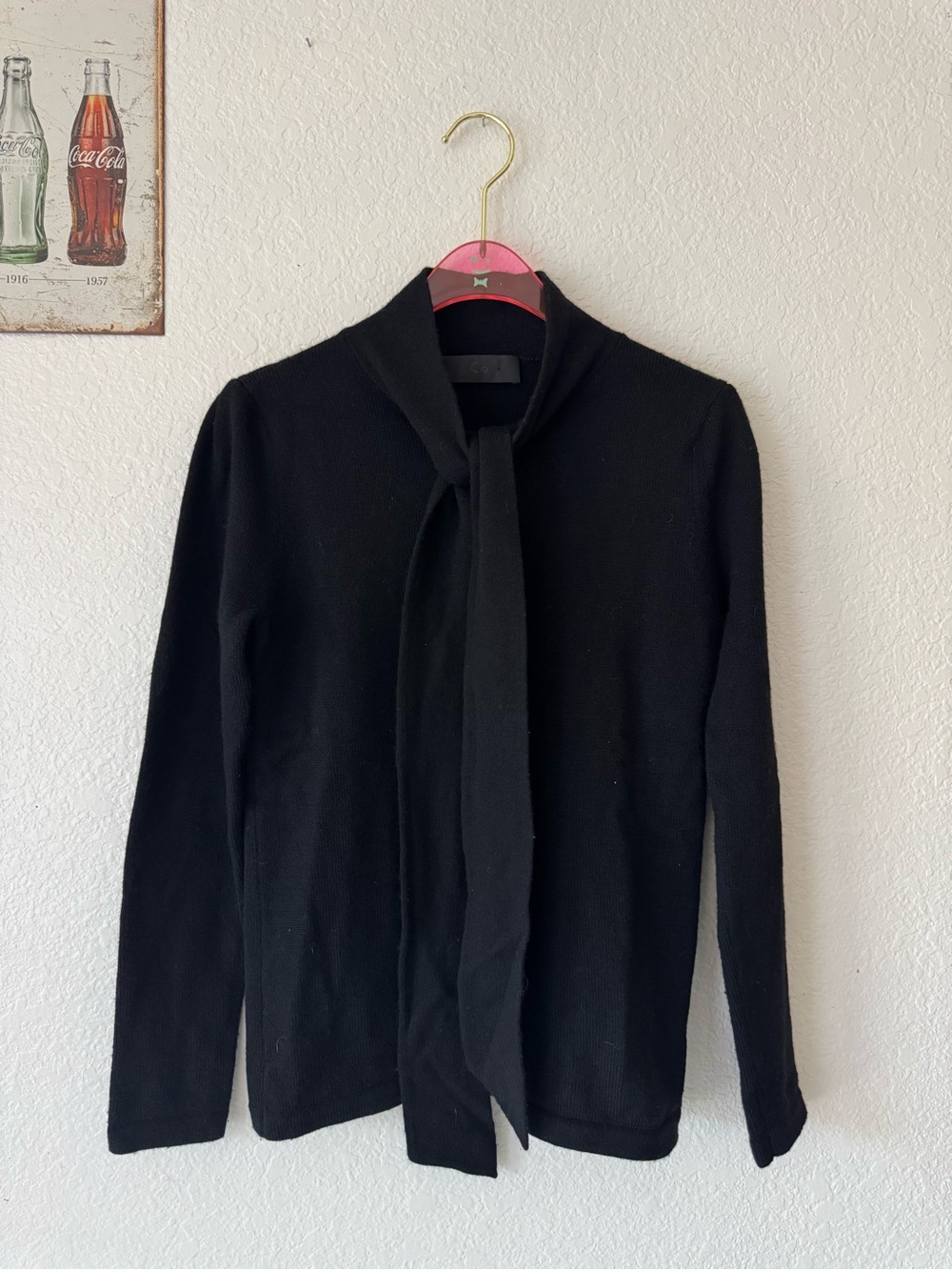 CO Collections Japanese Wool Tie Neck Sweater Size Small